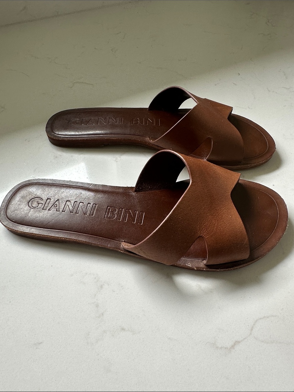 GIANNI BINI Leather Slide Sandals - Picture 2 of 3